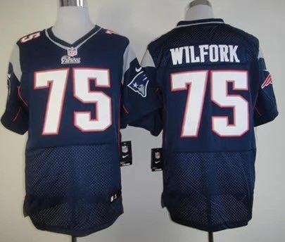 Men's New England Patriots #75 Vince Wilfork Blue Elite Stitched Jersey